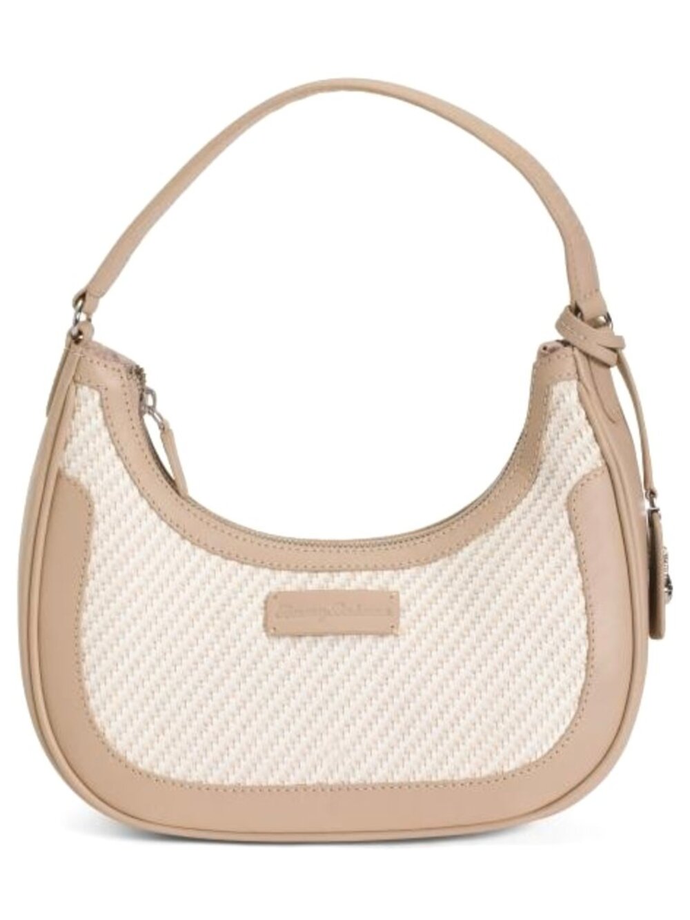 TOMMY BAHAMA Soft Raffia Satchel With Leather Trim